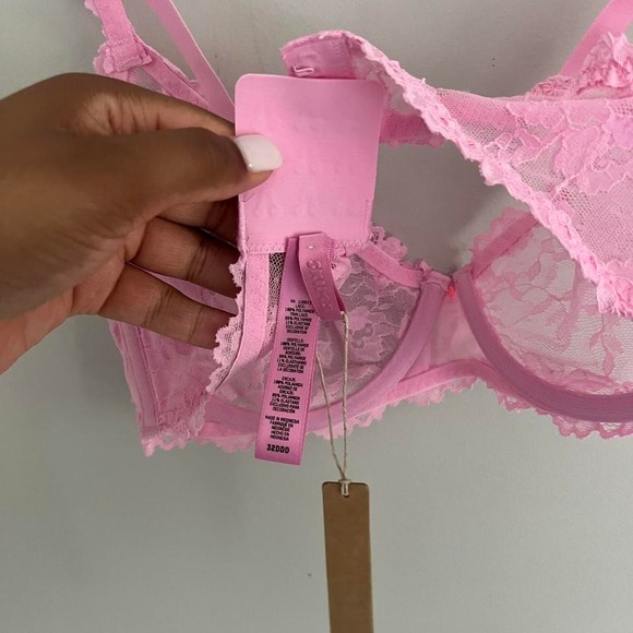 PINK SKIMS STRETCH LACE UNLINED SCOOP BRA - Picture 7 of 7